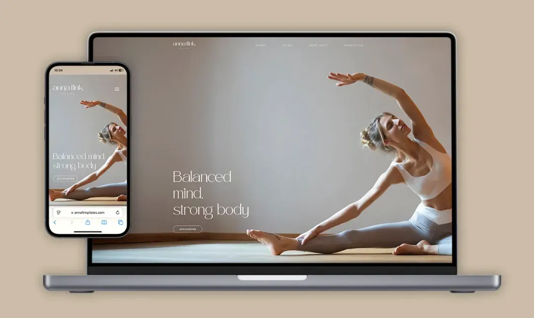 Anna Fink Pilates – Wireframing, Web Design, Development, Membership System