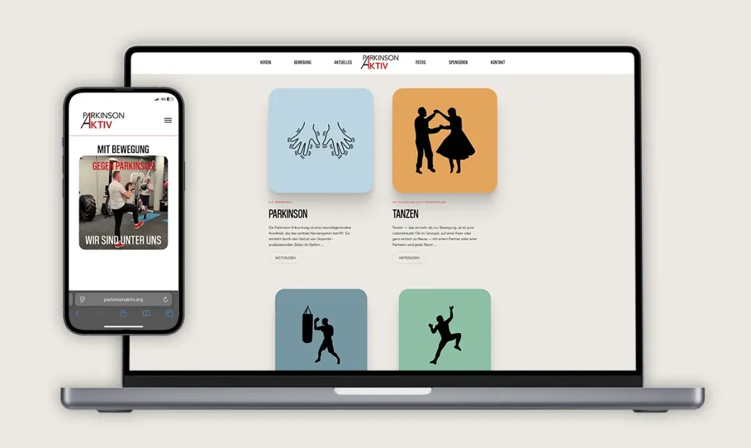 Parkinson Aktiv – Wireframing, Web Design, Development, Consulting